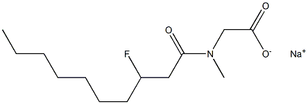 N-(3-Fluorodecanoyl)-N-methylglycine sodium salt 结构式