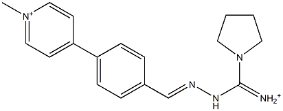 1-Methyl-4-[4-[2-[iminio(1-pyrrolidinyl)methyl]hydrazonomethyl]phenyl]pyridinium 结构式