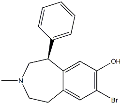 (5S)-8-Bromo-2,3,4,5-tetrahydro-3-methyl-5-phenyl-1H-3-benzazepin-7-ol 结构式