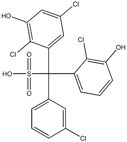 (3-Chlorophenyl)(2-chloro-3-hydroxyphenyl)(2,5-dichloro-3-hydroxyphenyl)methanesulfonic acid 结构式