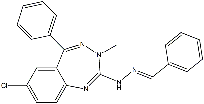 Benzaldehyde (7-chloro-5-phenyl-3-methyl-3H-1,3,4-benzotriazepin-2-yl)hydrazone 结构式