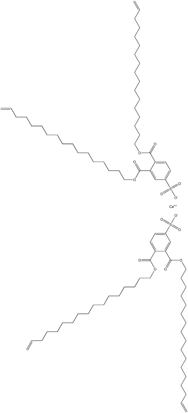 Bis[3,4-di(16-heptadecenyloxycarbonyl)benzenesulfonic acid]calcium salt 结构式