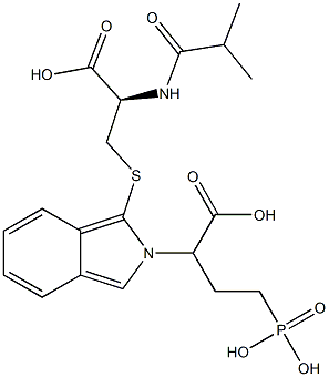 S-[2-(3-Phosphono-1-carboxypropyl)-2H-isoindol-1-yl]-N-isobutyryl-L-cysteine 结构式