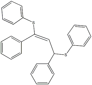 (E)-1,3-Bis(phenylthio)-1,3-diphenyl-1-propene 结构式