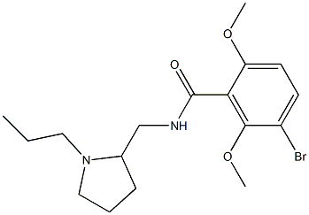 N-[(1-Propyl-2-pyrrolidinyl)methyl]-2,6-dimethoxy-5-bromobenzamide 结构式