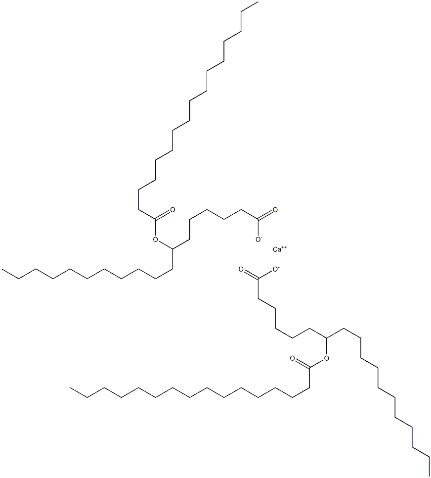 Bis(7-hexadecanoyloxystearic acid)calcium salt 结构式