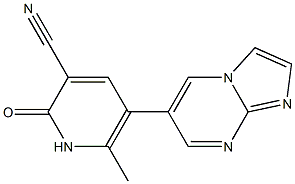 6-[(1,2-Dihydro-2-oxo-3-cyano-6-methylpyridin)-5-yl]imidazo[1,2-a]pyrimidine 结构式