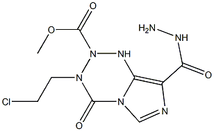 3-(2-Chloroethyl)-3,4-dihydro-4-oxo-N2-methoxycarbonylimidazo[5,1-d]-1,2,3,5-tetrazine-8-carboxylic acid hydrazide 结构式