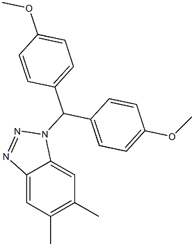 5,6-Dimethyl-1-[bis(4-methoxyphenyl)methyl]-1H-benzotriazole 结构式