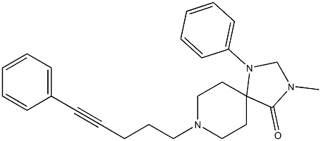 3-Methyl-1-phenyl-8-(5-phenyl-4-pentynyl)-1,3,8-triazaspiro[4.5]decan-4-one 结构式