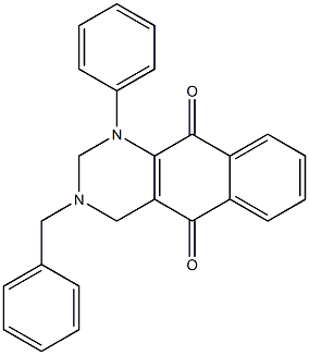 1-Phenyl-3-benzyl-1,2,3,4-tetrahydrobenzo[g]quinazoline-5,10-dione 结构式