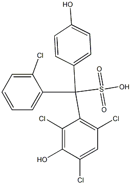 (2-Chlorophenyl)(2,4,6-trichloro-3-hydroxyphenyl)(4-hydroxyphenyl)methanesulfonic acid 结构式