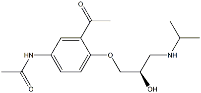 3'-Acetyl-4'-[(R)-2-hydroxy-3-(isopropylamino)propoxy]acetoanilide 结构式