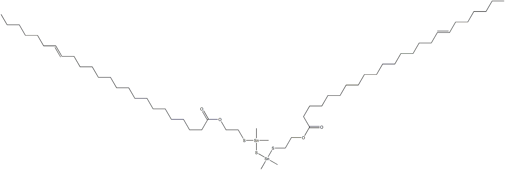 Bis[dimethyl[[2-(16-tricosenylcarbonyloxy)ethyl]thio]stannyl] sulfide 结构式