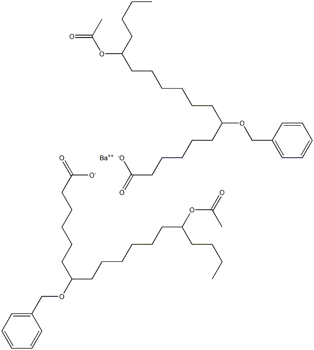 Bis(7-benzyloxy-14-acetyloxystearic acid)barium salt 结构式