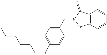 2-[4-(Hexyloxy)benzyl]-1,2-benzisothiazol-3(2H)-one 结构式