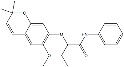 7-[1-[(Phenylamino)carbonyl]propyloxy]-2,2-dimethyl-6-methoxy-2H-1-benzopyran 结构式