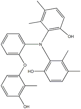 N,N-Bis(6-hydroxy-2,3-dimethylphenyl)-2-(3-hydroxy-2-methylphenoxy)benzenamine 结构式