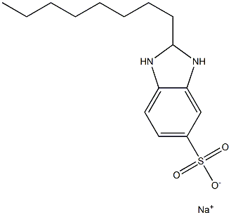2,3-Dihydro-2-octyl-1H-benzimidazole-5-sulfonic acid sodium salt 结构式