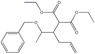 3-[1-(Benzyloxy)ethyl]-2-(ethoxycarbonyl)-5-hexenoic acid ethyl ester 结构式