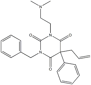 5-Allyl-1-benzyl-3-[2-(dimethylamino)ethyl]-5-phenylbarbituric acid 结构式