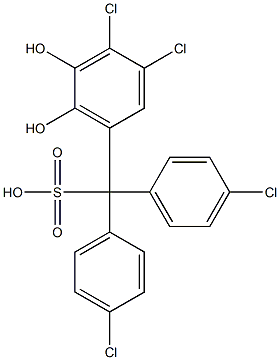 (3,4-Dichloro-5,6-dihydroxyphenyl)bis(4-chlorophenyl)methanesulfonic acid 结构式