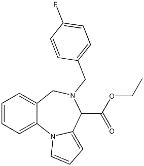 5-(4-Fluorobenzyl)-5,6-dihydro-4H-pyrrolo[1,2-a][1,4]benzodiazepine-4-carboxylic acid ethyl ester 结构式