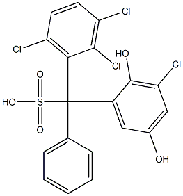 (3-Chloro-2,5-dihydroxyphenyl)(2,3,6-trichlorophenyl)phenylmethanesulfonic acid 结构式