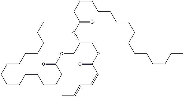 [S,(-)]-1-O,2-O-Dipalmitoyl-3-O-(1-oxo-2,4-hexadienyl)-D-glycerol 结构式