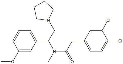 3,4-Dichloro-N-methyl-N-[1-(3-methoxyphenyl)-2-(1-pyrrolidinyl)ethyl]benzeneacetamide 结构式