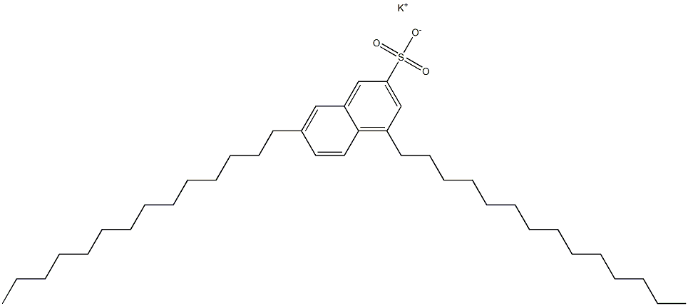 4,7-Ditetradecyl-2-naphthalenesulfonic acid potassium salt 结构式