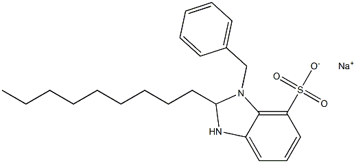 1-Benzyl-2,3-dihydro-2-nonyl-1H-benzimidazole-7-sulfonic acid sodium salt 结构式