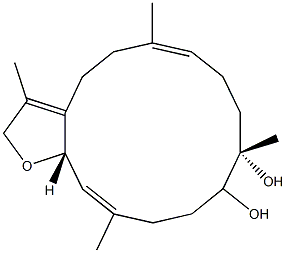 (6E,10S,14E,15aS)-2,4,5,8,9,10,11,12,13,15a-Decahydro-3,6,10,14-tetramethylcyclotetradeca[b]furan-10,11-diol 结构式