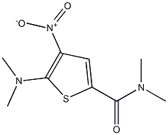 2-(Dimethylamino)-3-nitro-5-dimethylcarbamoylthiophene 结构式