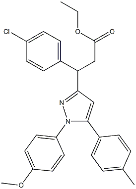 3-(4-Chlorophenyl)-3-[[1-(4-methoxyphenyl)-5-(4-methylphenyl)-1H-pyrazol]-3-yl]propanoic acid ethyl ester 结构式