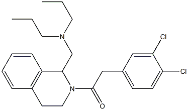 1,2,3,4-Tetrahydro-2-[(3,4-dichlorophenyl)acetyl]-1-[dipropylaminomethyl]isoquinoline 结构式