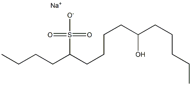 10-Hydroxypentadecane-5-sulfonic acid sodium salt 结构式