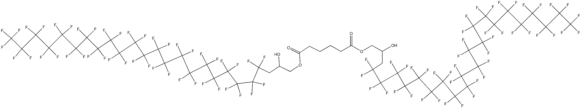 Adipic acid bis(4,4,5,5,6,6,7,7,8,8,9,9,10,10,11,11,12,12,13,13,14,14,15,15,16,16,17,17,18,18,19,19,20,20,21,21,22,22,23,23,24,24,25,25,25-pentatetracontafluoro-2-hydroxypentacosyl) ester 结构式