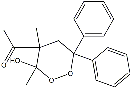 6,6-Diphenyl-4-acetyl-3,4-dimethyl-1,2-dioxan-3-ol 结构式