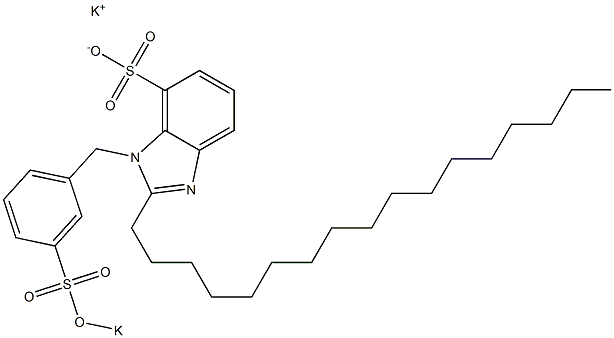 1-[3-(Potassiooxysulfonyl)benzyl]-2-heptadecyl-1H-benzimidazole-7-sulfonic acid potassium salt 结构式