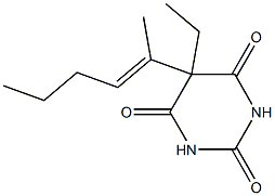 5-Ethyl-5-(1-methyl-1-pentenyl)barbituric acid 结构式