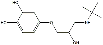 4-(3-tert-Butylamino-2-hydroxypropyloxy)benzene-1,2-diol 结构式