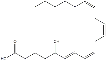 (6E,8Z,11Z,14Z)-5-Hydroxy-6,8,11,14-icosatetraenoic acid 结构式