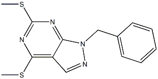 4,6-Bis(methylthio)-1-benzyl-1H-pyrazolo[3,4-d]pyrimidine 结构式