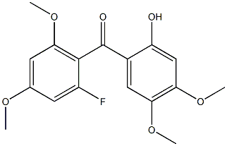 2-Hydroxy-2'-fluoro-4,4',5,6'-tetramethoxybenzophenone 结构式