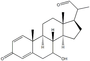 7-Hydroxy-3-oxopregna-1,4-diene-20-carbaldehyde 结构式