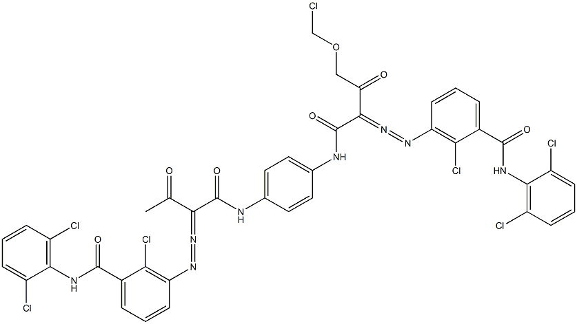 3,3'-[2-(Chloromethyloxy)-1,4-phenylenebis[iminocarbonyl(acetylmethylene)azo]]bis[N-(2,6-dichlorophenyl)-2-chlorobenzamide] 结构式