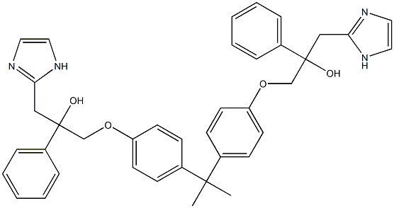 Bisphenol A bis[3-(2-phenyl)imidazolyl-2-hydroxypropyl] ether 结构式