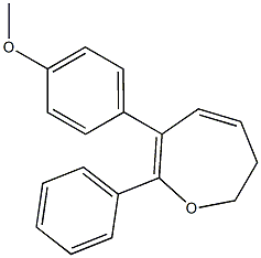 6,7-Dihydro-2-phenyl-3-(4-methoxyphenyl)oxepin 结构式