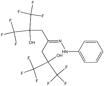 2,6-Bis(trifluoromethyl)-2,6-dihydroxy-1,1,1,7,7,7-hexafluoro-4-heptanone phenyl hydrazone 结构式